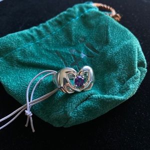 JAI Sterling Silver "I Love" Birthstone Gemstone Ring - Amethist